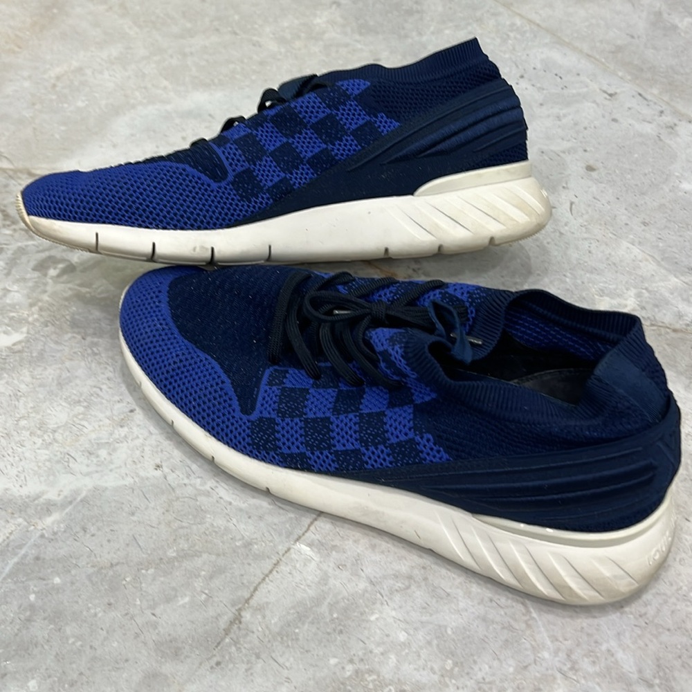Mens Louis Vuitton Blue Knit Fabric Fastlane Sneakers - Size 9.5 - Picture 3 of 9